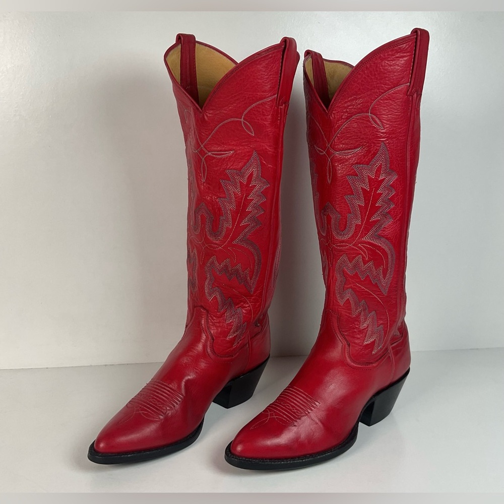 Vintage Panhandle Slim Tall Cowgirl Boots | Red Deer Tan | Women’s 6.5 B